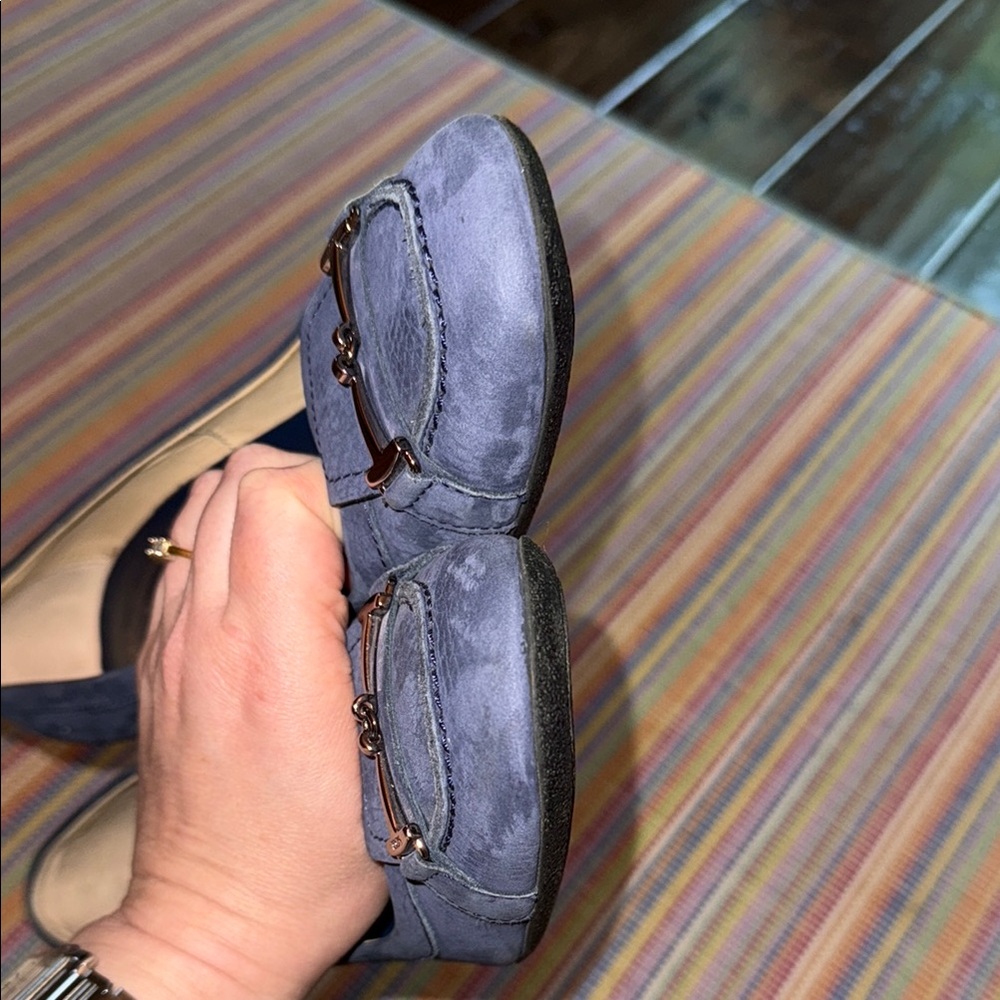 Tod's Blue Suede Loafers with Horsebit Detail NWOT 38 1/2 - Picture 8 of 9